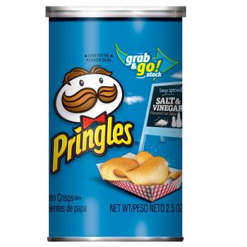 Pringles Chips Grab n Go Salt & Vinegar 2.5 oz (12 Cans Per Case)