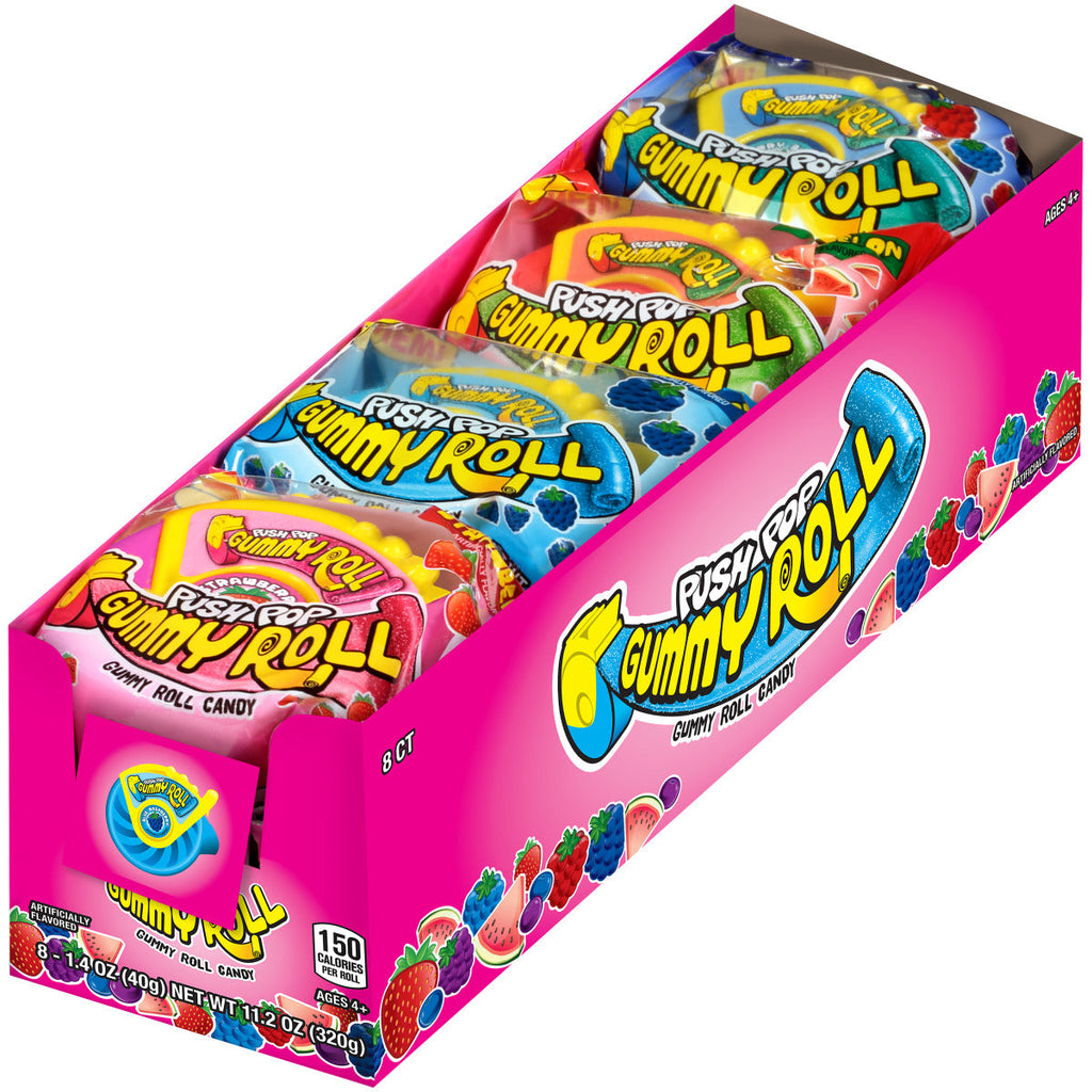 Push Pop Gummy Roll 1.4 oz (8 Pieces Per Box)