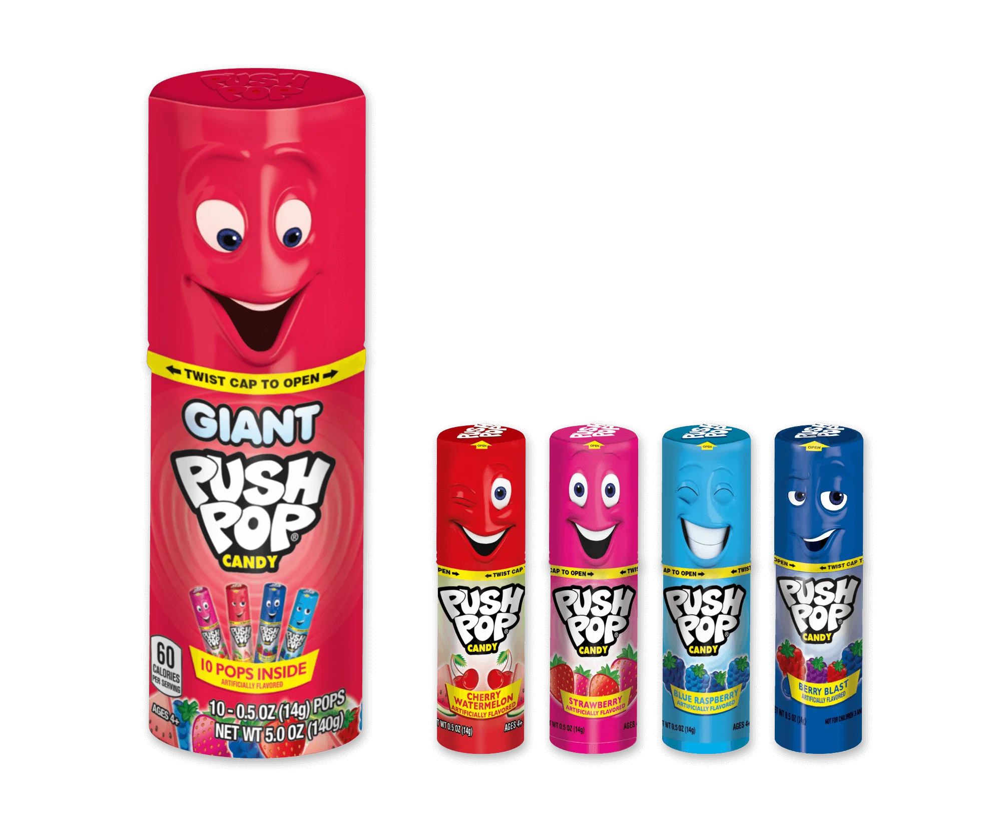 Push Pops Jumbo Assorted Flavors (18 Pieces Per Box)