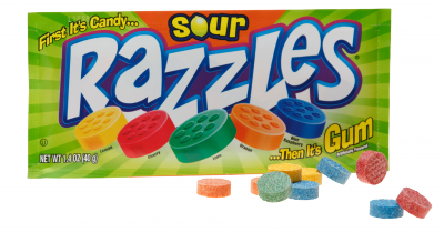 Razzles Sour Candy 1.4 oz (24 Packs Per Box)
