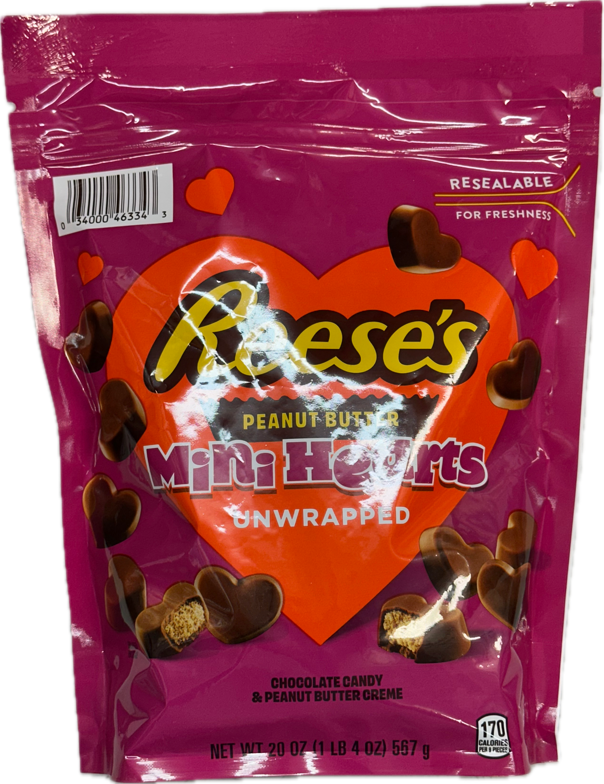 Reese's Peanut Butter Mini Heart Unwrapped (20 oz Per Bag)