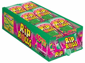 Rip Roll Candy Sour Watermelon 1.4 oz (24 Rolls Per Box)
