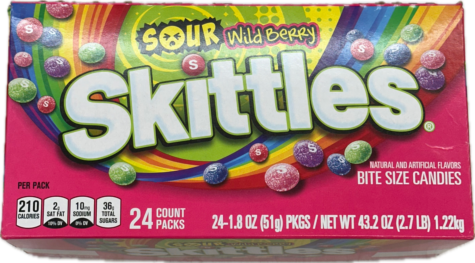 Skittles Sour Wild Berry 1.8 oz (24 Packs Per Box)