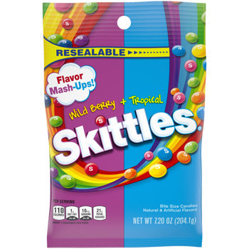 Skittles Wild Berry + Tropical Peg Bag 7.2 oz (3 Bags)