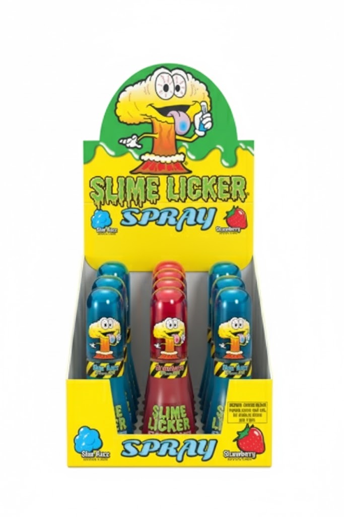 Slime Licker Spray Blue Razz and Strawberry (12 Pieces Per Box)