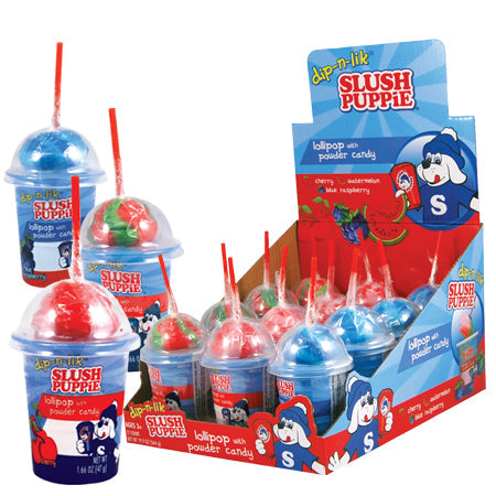 Slush Puppie Din n Lik Lollipops (12 Pieces Per Box)