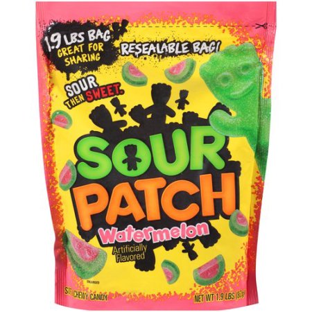 Sour Patch Watermelon Flavor Bulk Candy Unwrapped (1 LB 12.8 oz Per Bag)