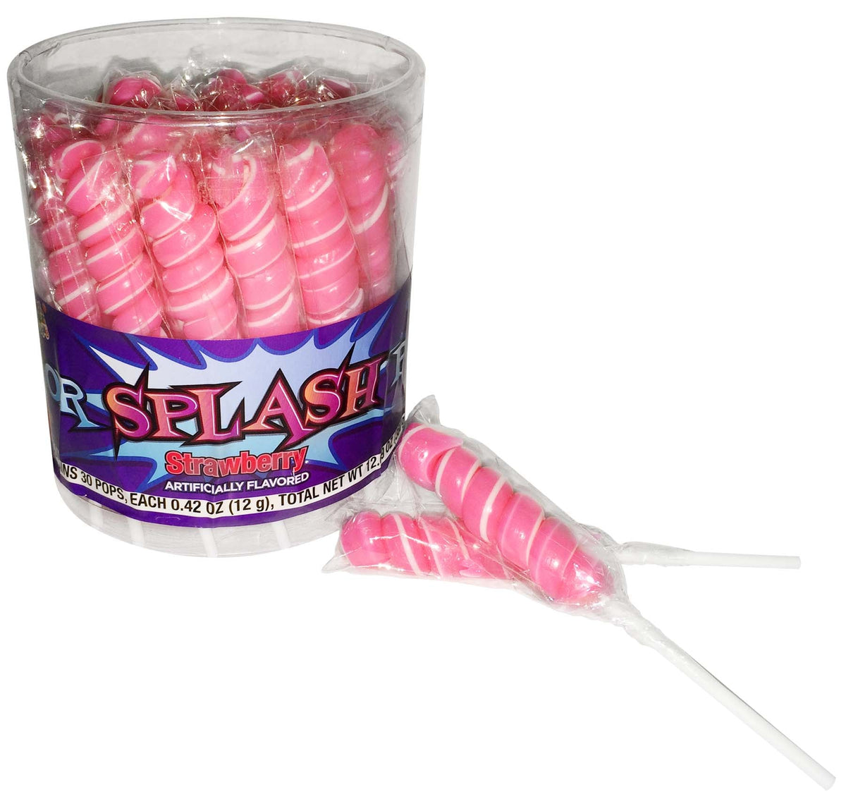 Splash Swirl Pops Baby Pink (30 Pops Per Jar)