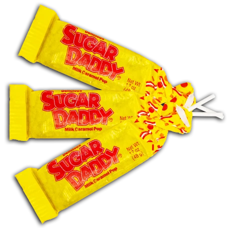 Sugar Daddy Milk Caramel Pops 1.7 oz (24 Pops Per Box)