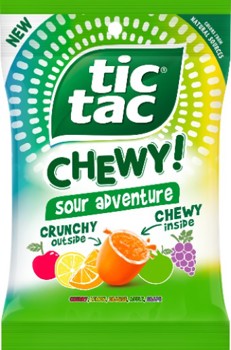 Tic Tac Chewy Sour Adventure Peg Bag 2.8 oz (3 Bags)