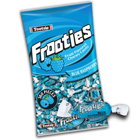 Tootsie Frooties Blue Raspberry Bite Size Wrapped(360 Pieces Per Bag)