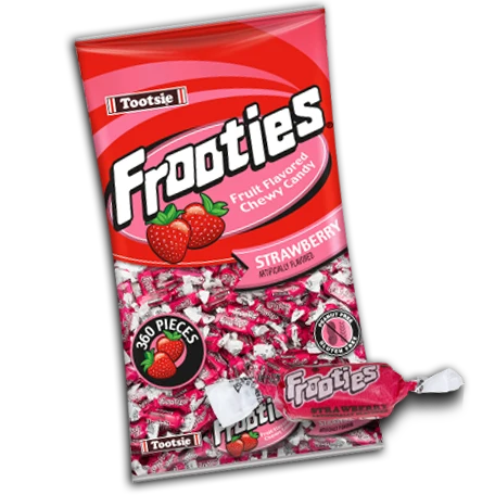 Tootsie Frooties Strawberry Bite Size Wrapped (360 Pieces Per Bag)