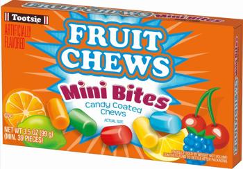 Tootsie Fruit Chews Mini Bites Theater Box 3.5 oz (12 Box Per Case)