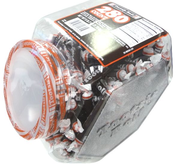 Tootsie Roll Chewy Candy Chocolate Flavor Wrapped (280 Pieces Per Jar)