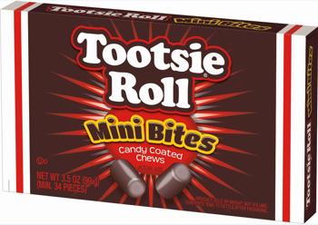Tootsie Roll Mini Bites Theater Box 3.5 oz (12 Box Per Case)