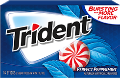 Trident Gum Perfect Peppermint Flavor (12 Packs Per Box)