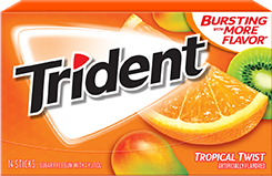 Trident Gum Tropical Twist Flavor (12 Packs Per Box)