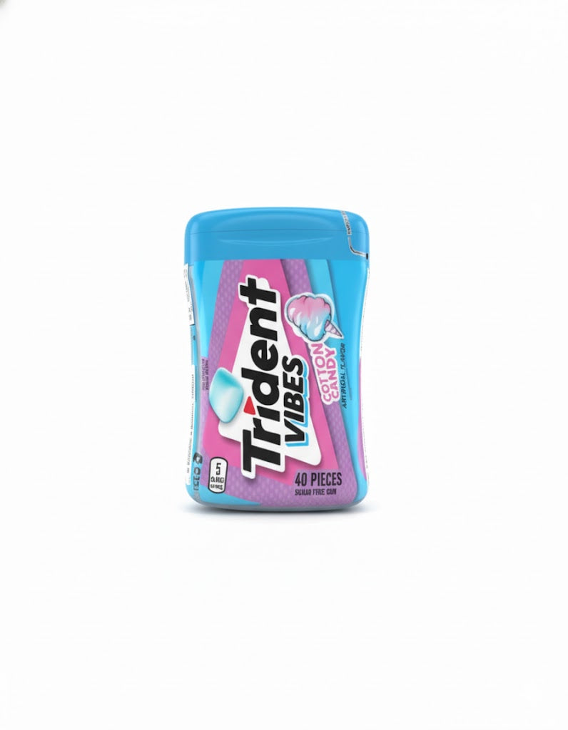Trident Vibes Gum Cotton Candy Flavor 40's (6 Bottles Per Box)