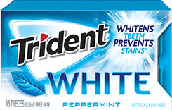 Trident White Gum Peppermint Flavor (9 Packs Per Box)