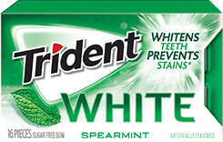 Trident White Gum Spearmint Flavor (9 Packs Per Box)