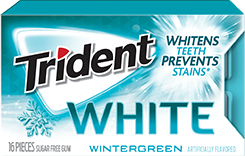 Trident White Gum Wintergreen Flavor (9 Packs Per Box)