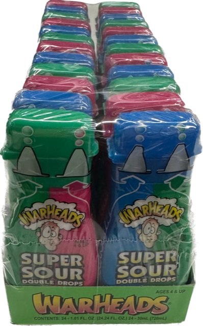 Warheads Super Sour Double Drops 1 oz (24 Pieces Per Box)