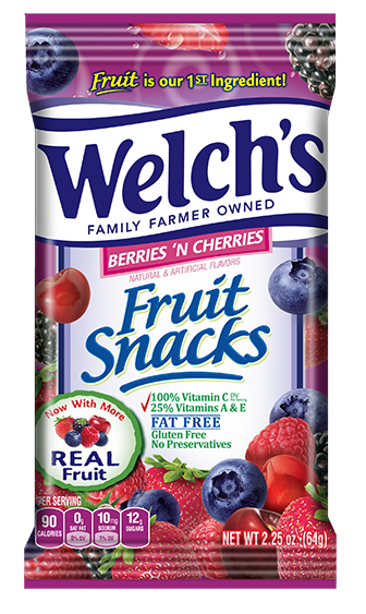 Welch's Berries n Cherries 5 oz (12 Bags Per Case)