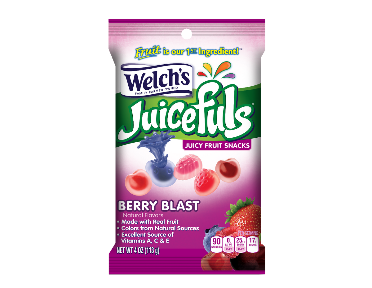 Welch's Juice Fuls Berry Splash 4 oz (12 Bags Per Case)